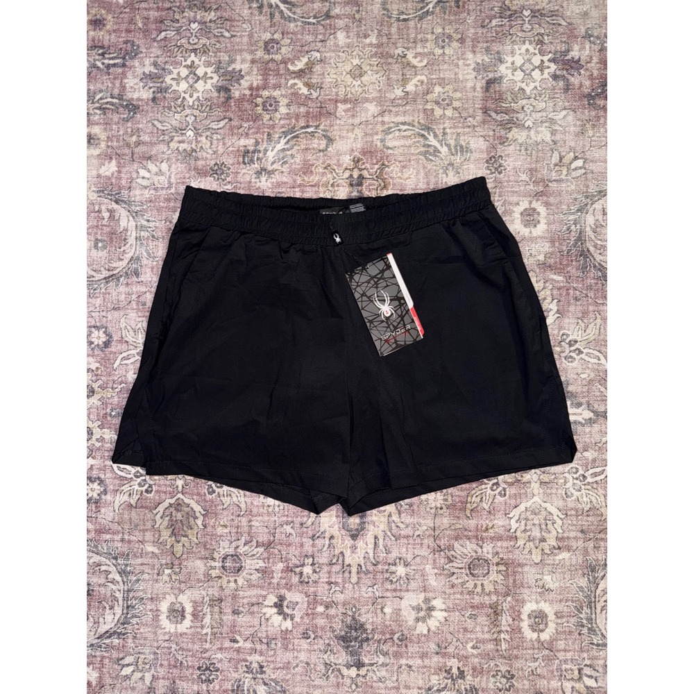 Spyder Active Mens Black Performance Shorts SPM550A Quick Dry Stretch Large NWT